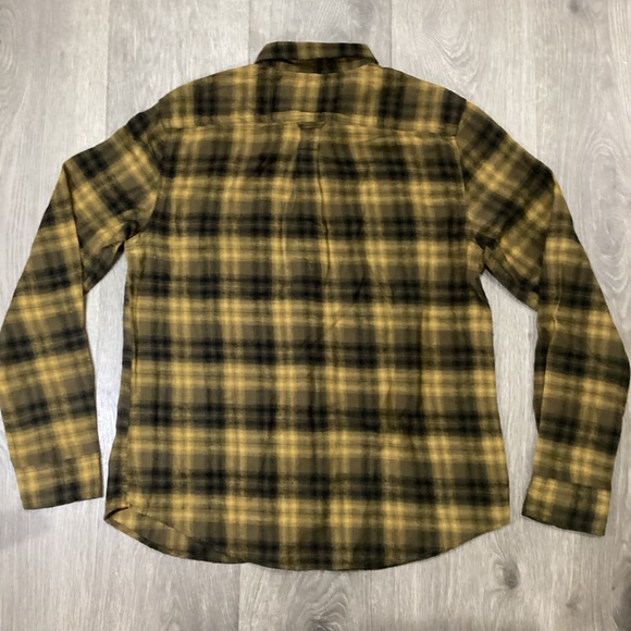 DENIM & FLOWER Flannel $59 NWT Button Up Shirt Burnt Yellow Wu Tang Snoop Dog - Picture 3 of 10